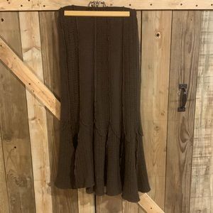 Brown knit and lined Coldwater Creek middy skirt…